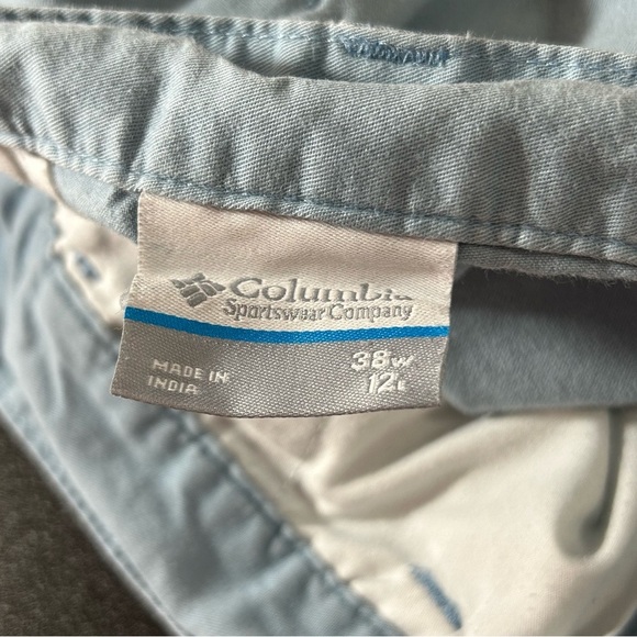 Columbia Men's Shorts 100% Cotton Blue 12 Inch Inseam Size 38 - Picture 3 of 7